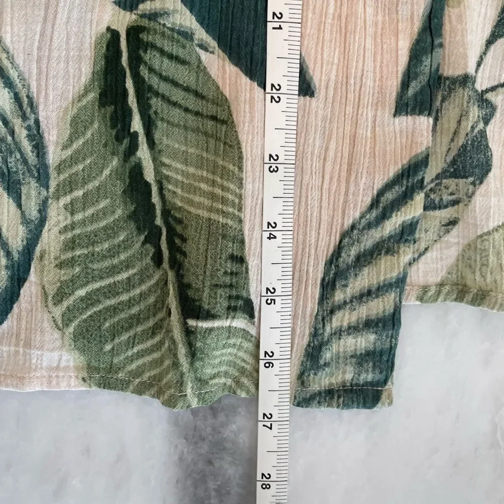 RIP Curl Coco Beach top pink blush botanical palm cardigan kimono coverup S